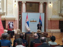 14 April 2022 National Assembly Speaker Ivica Dacic at the commemoration for late Dusan Ckrebic